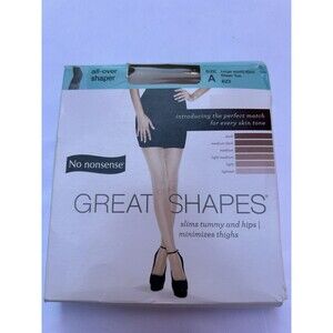 No Nonsense Great‎ Shapes Size A Beige Mist Light Sheer Toe 1 Pair Made in USA